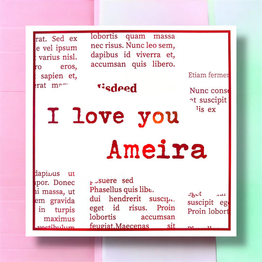 'Torn Newspaper' Valentine’s Day Card