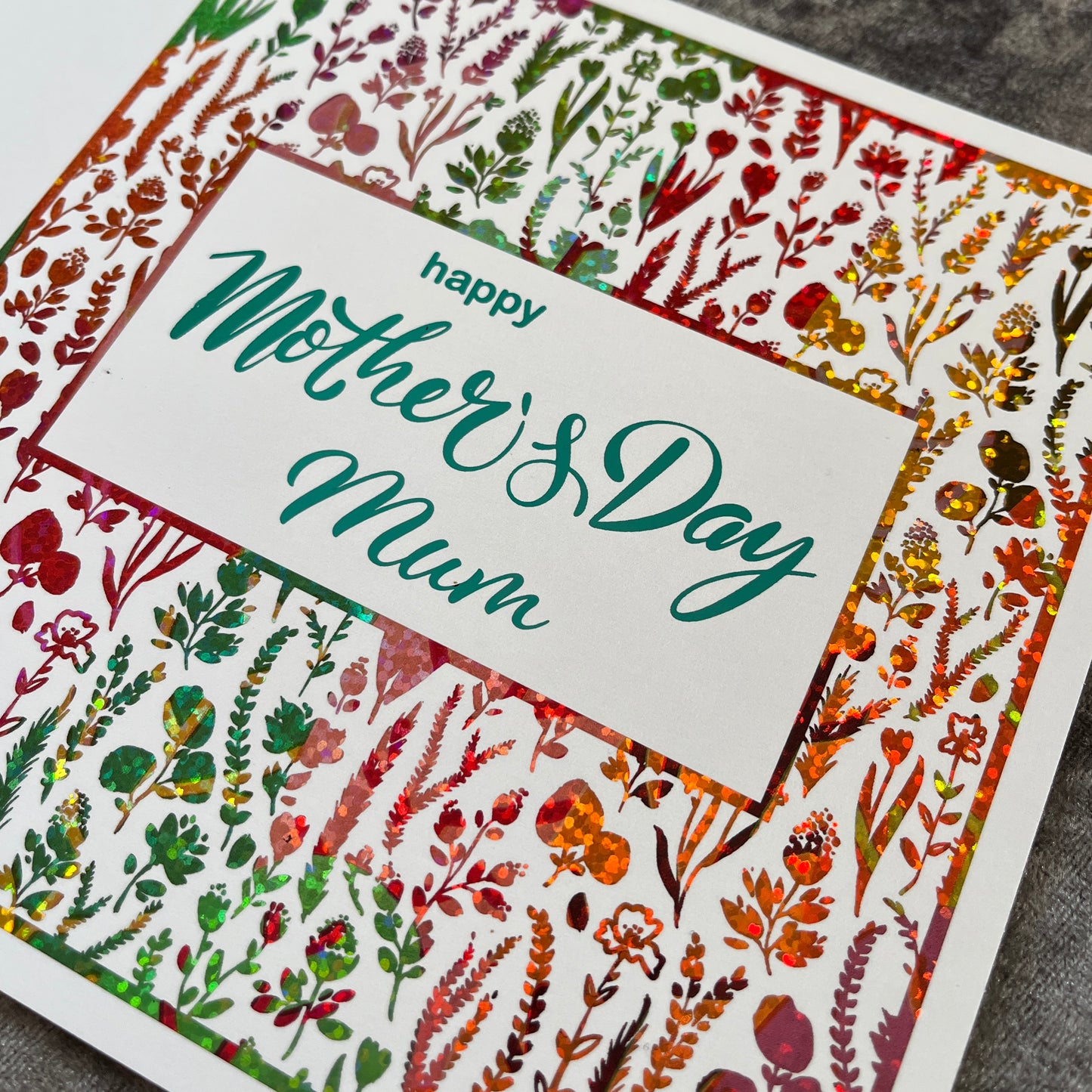 'Floral Sparkle' 2-Tone Mother’s Day Card