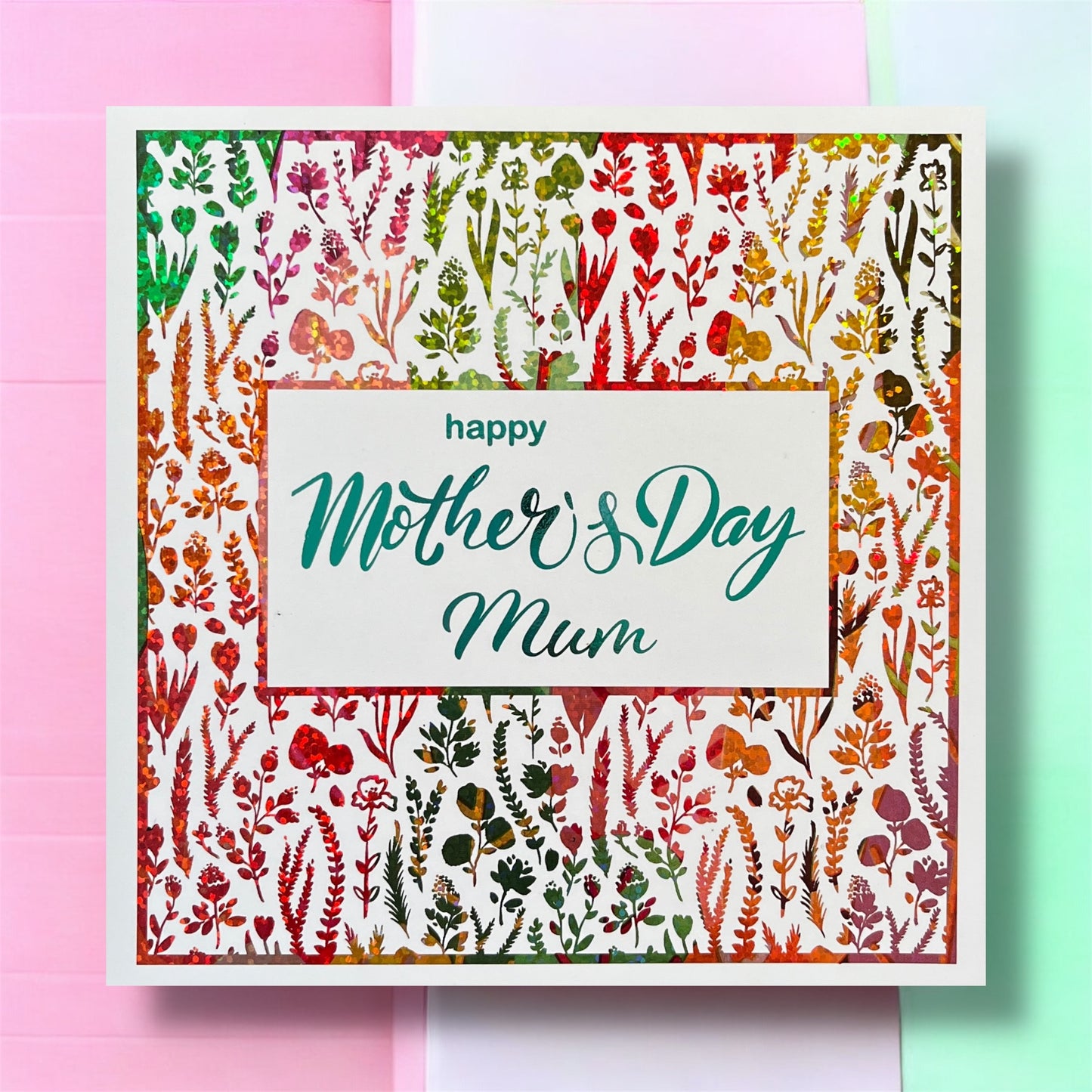 'Floral Sparkle' 2-Tone Mother’s Day Card