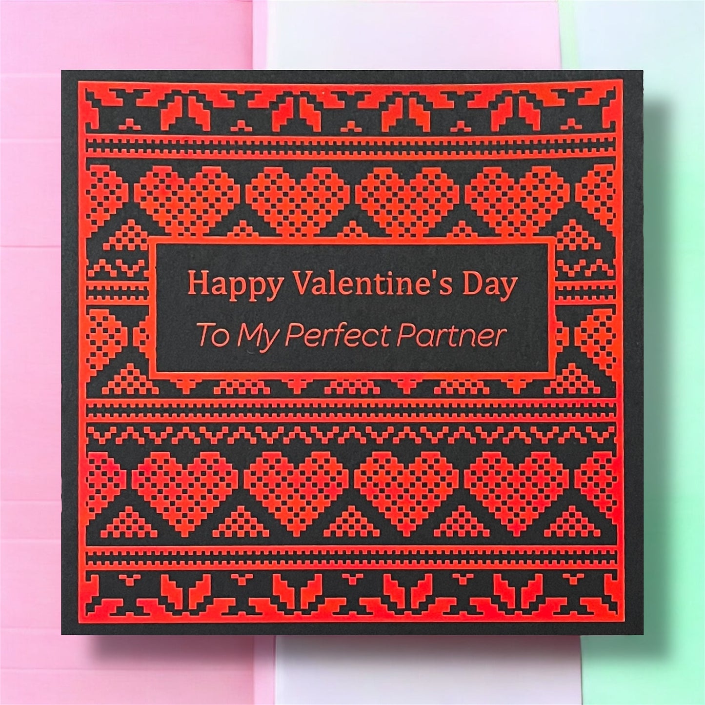 'Pixel Hearts' Valentine’s Day Card