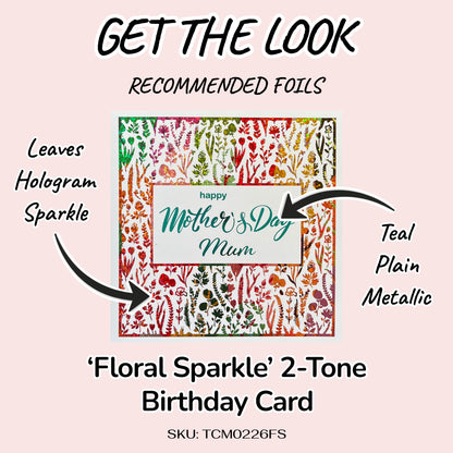 'Floral Sparkle' 2-Tone Mother’s Day Card