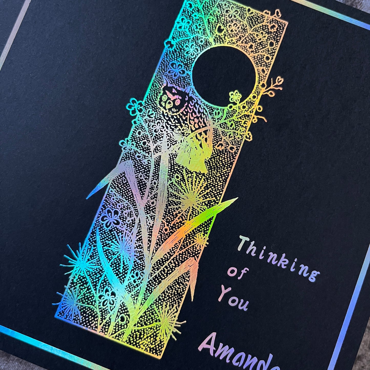 'Moonlight Owl' Thinking Of You Card