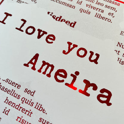 'Torn Newspaper' Valentine’s Day Card