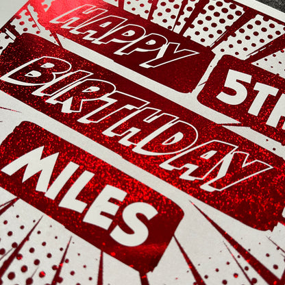 'Comic Hero' Birthday Card