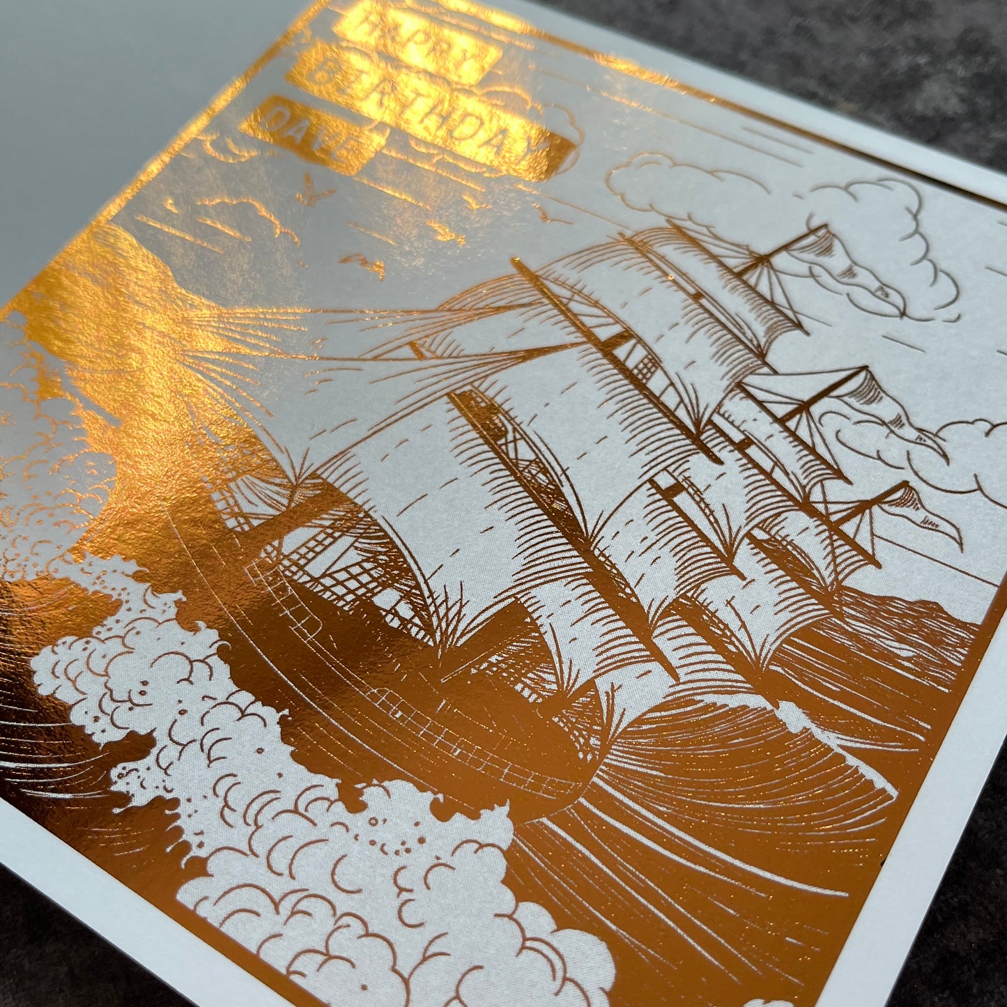 'Sailing Ship' Birthday Card