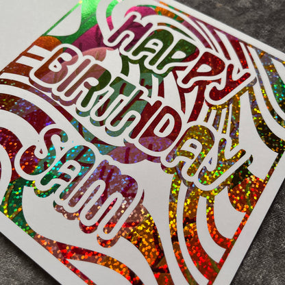 'Groovy Swirls' Birthday Card