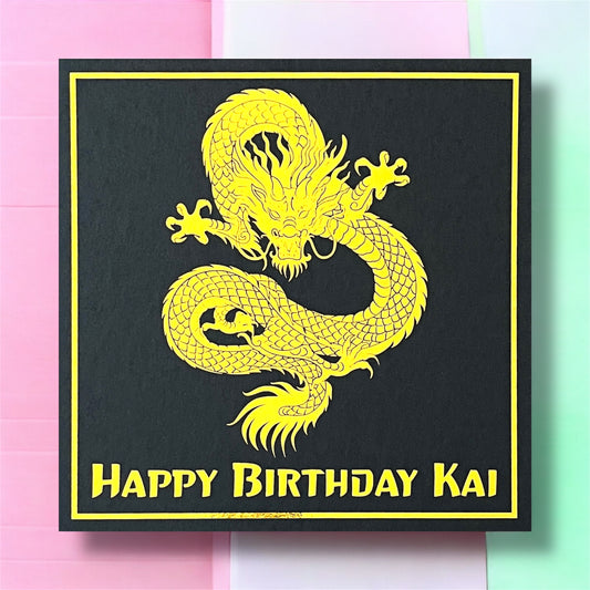 'Golden Dragon' Birthday Card