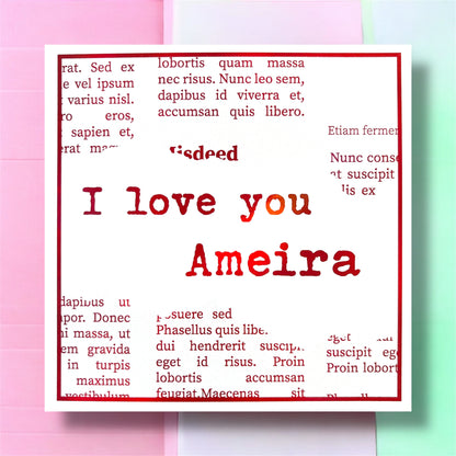 'Torn Newspaper' Valentine’s Day Card