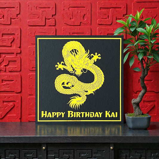 'Golden Dragon' Birthday Card