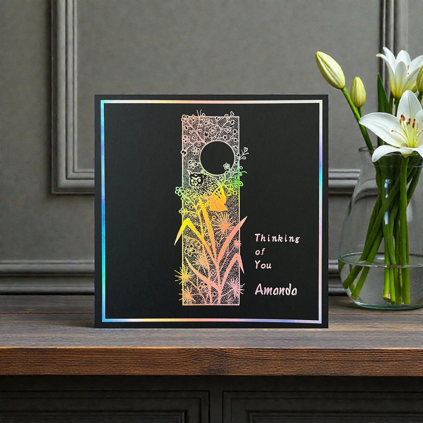 'Moonlight Owl' Thinking Of You Card
