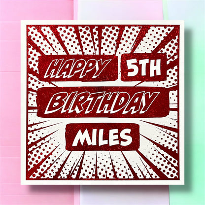 'Comic Hero' Birthday Card