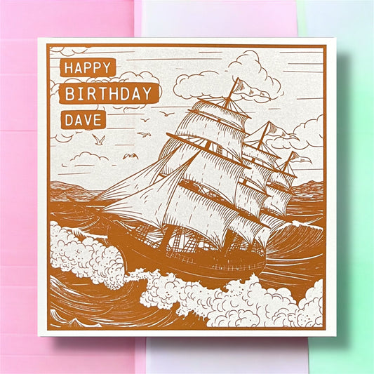 'Sailing Ship' Birthday Card