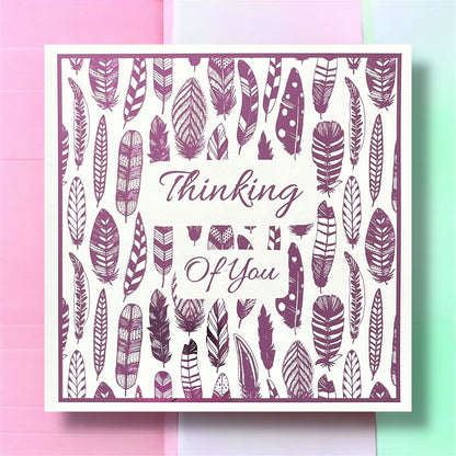 'Foil Feathers' Thinking Of You Card