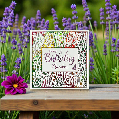 'Floral Sparkle' 2-Tone Birthday Card