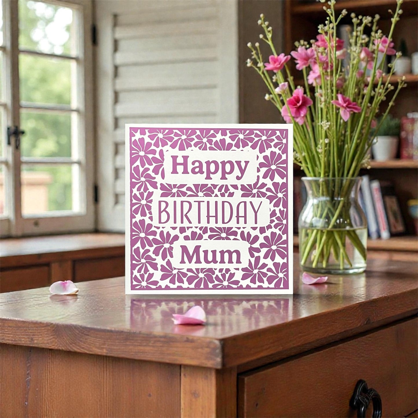 'Vivid Flowers' Birthday Card