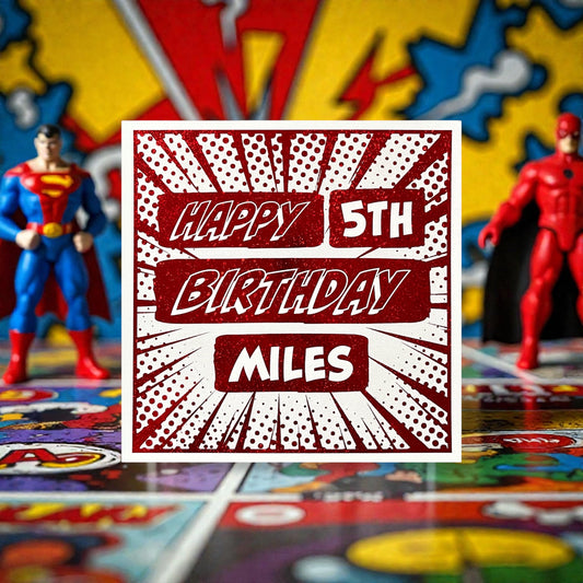 'Comic Hero' Birthday Card