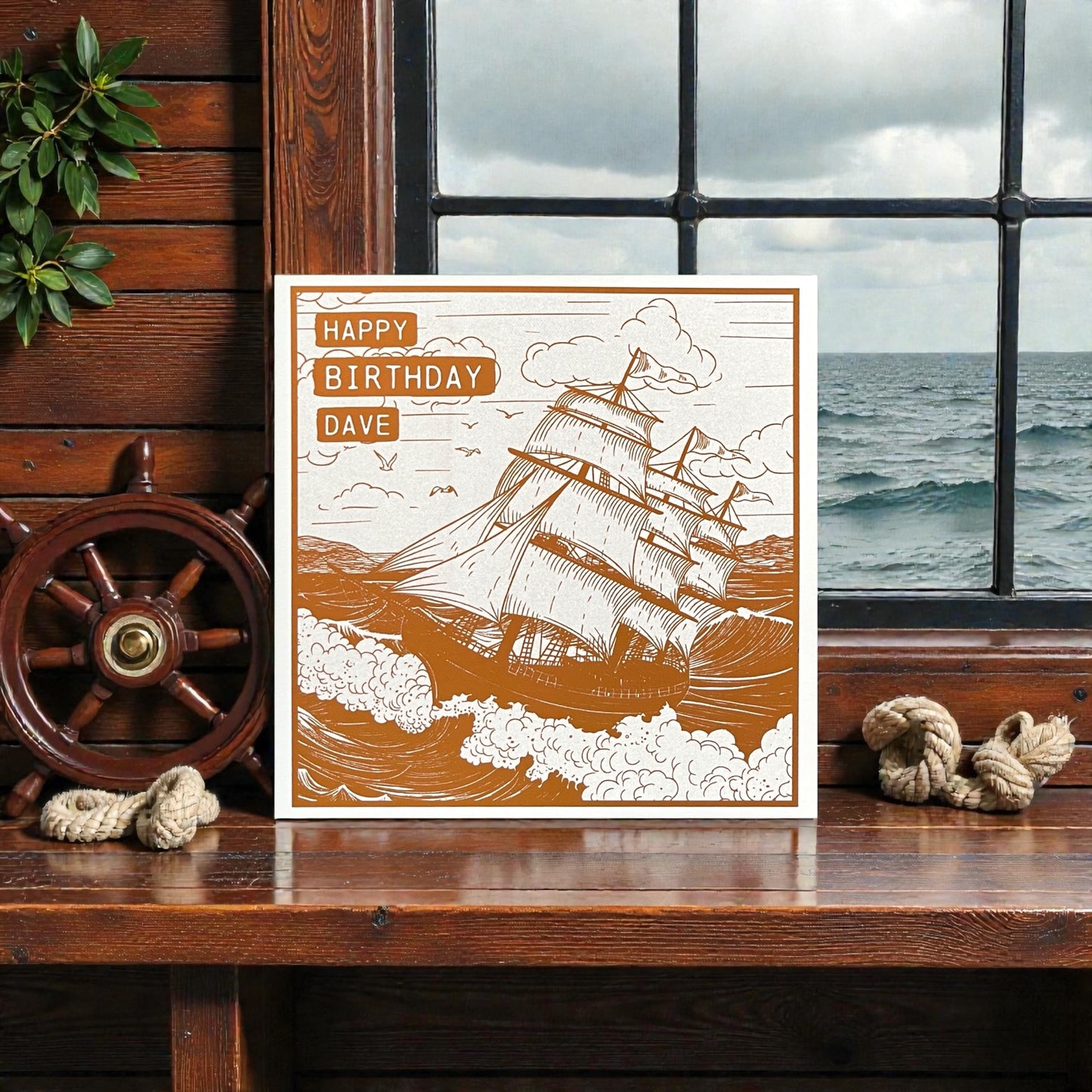 'Sailing Ship' Birthday Card