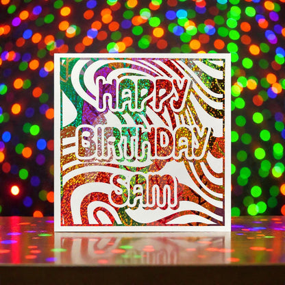 'Groovy Swirls' Birthday Card
