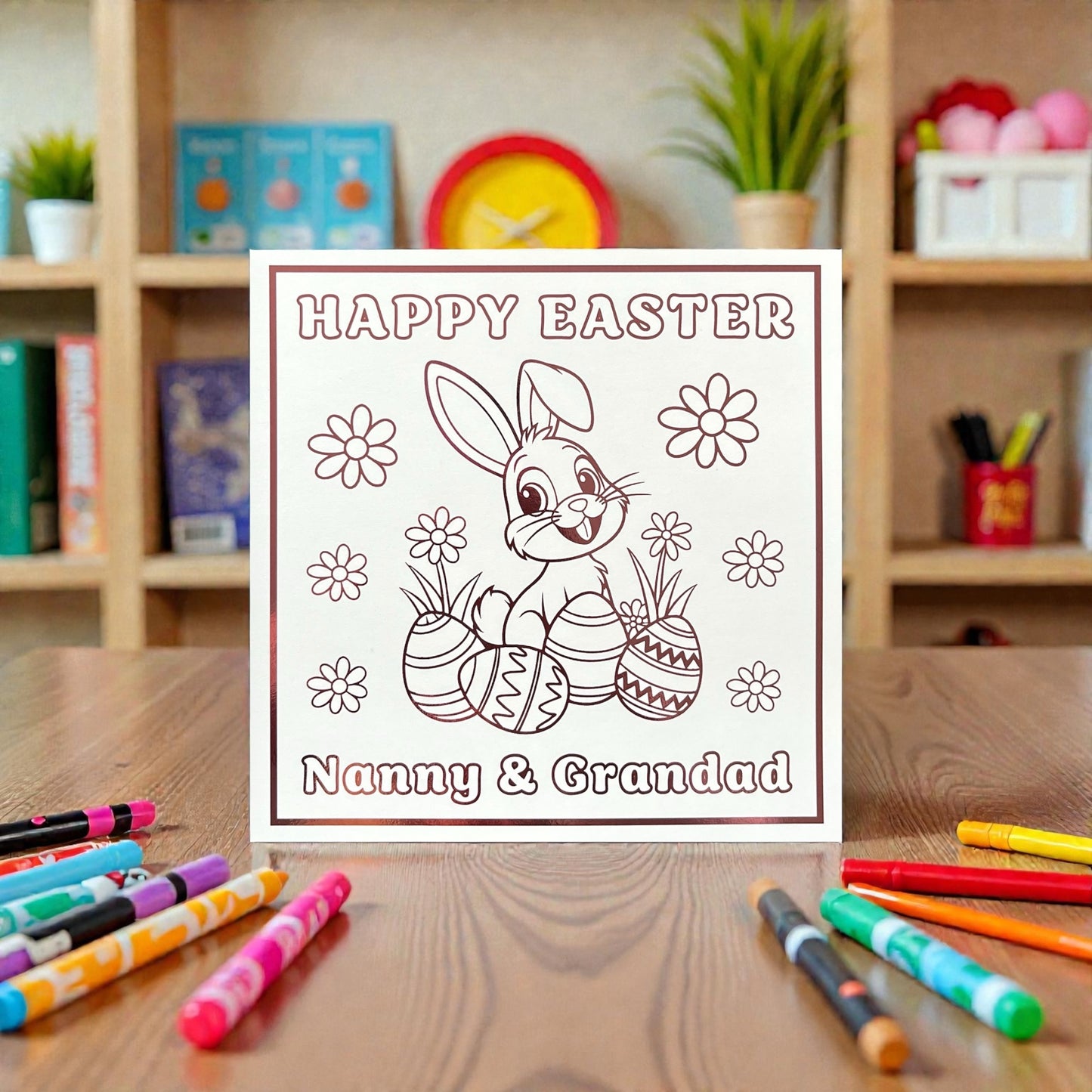 'Easter Bunny' Colour-In Easter Card