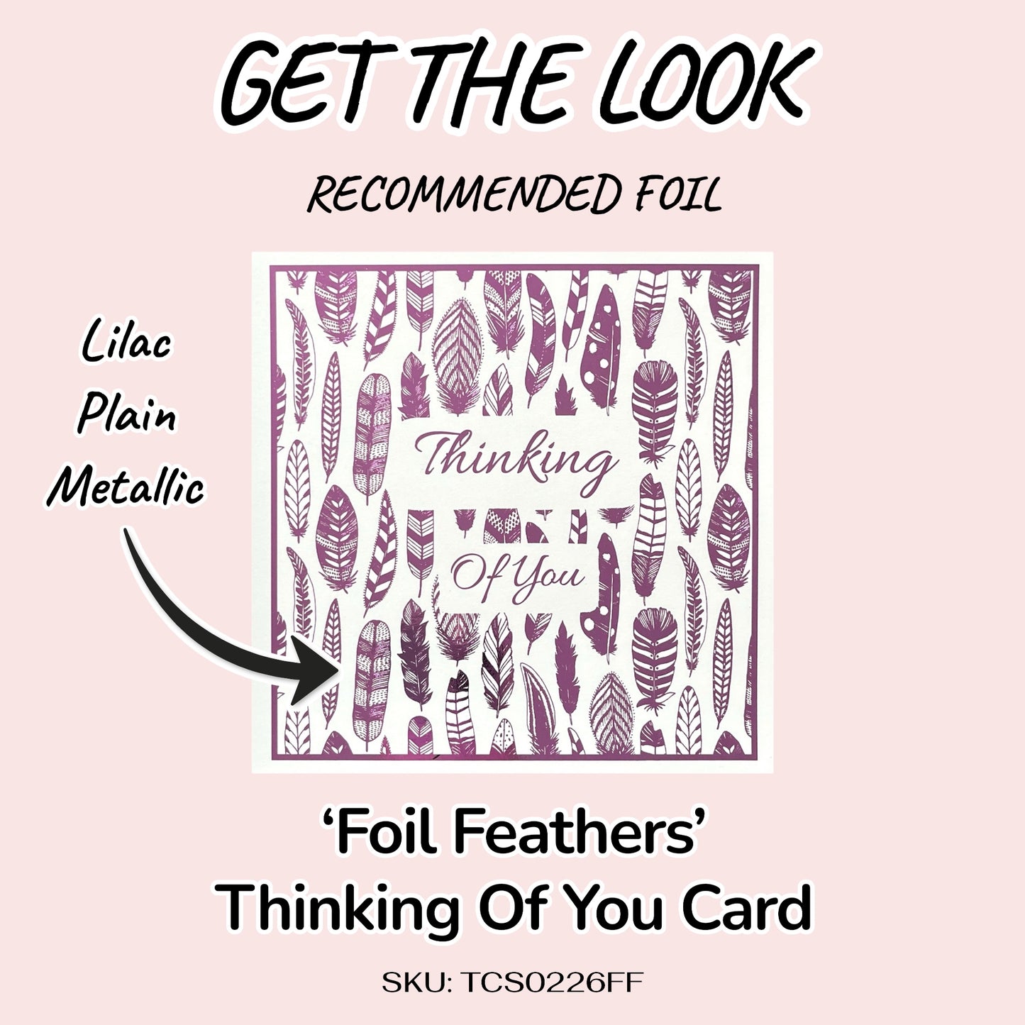 'Foil Feathers' Thinking Of You Card