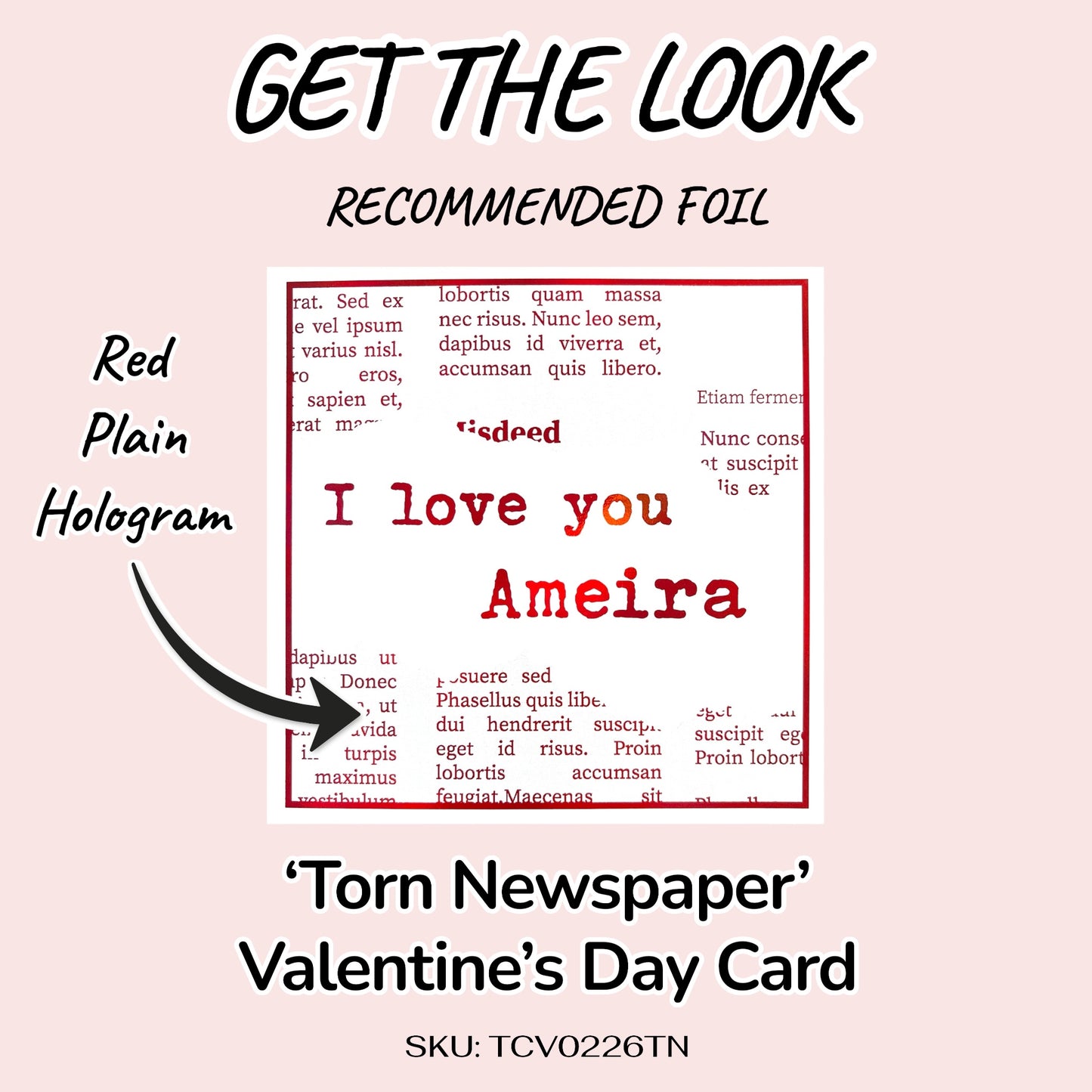 'Torn Newspaper' Valentine’s Day Card