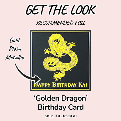 'Golden Dragon' Birthday Card