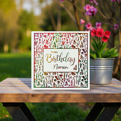 'Floral Sparkle' Birthday Card