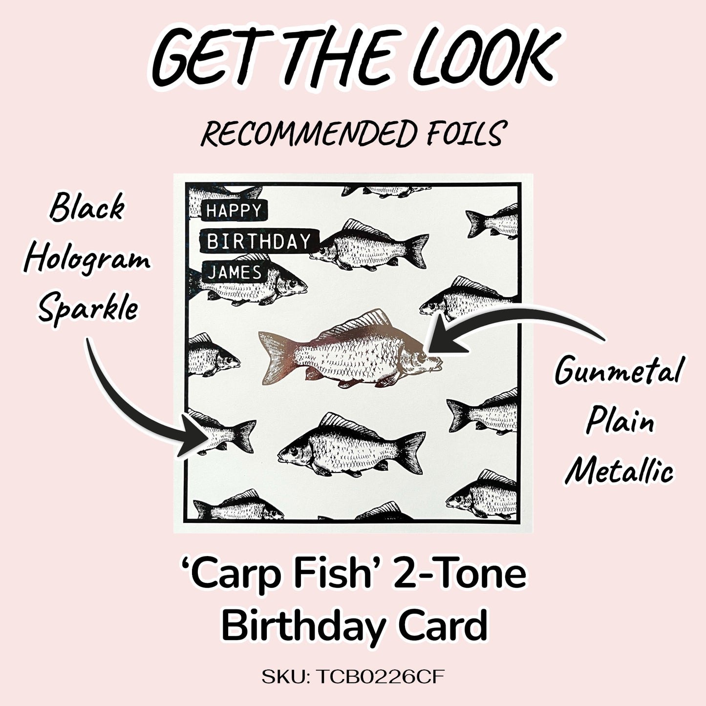 'Carp Fish' 2-Tone Birthday Card