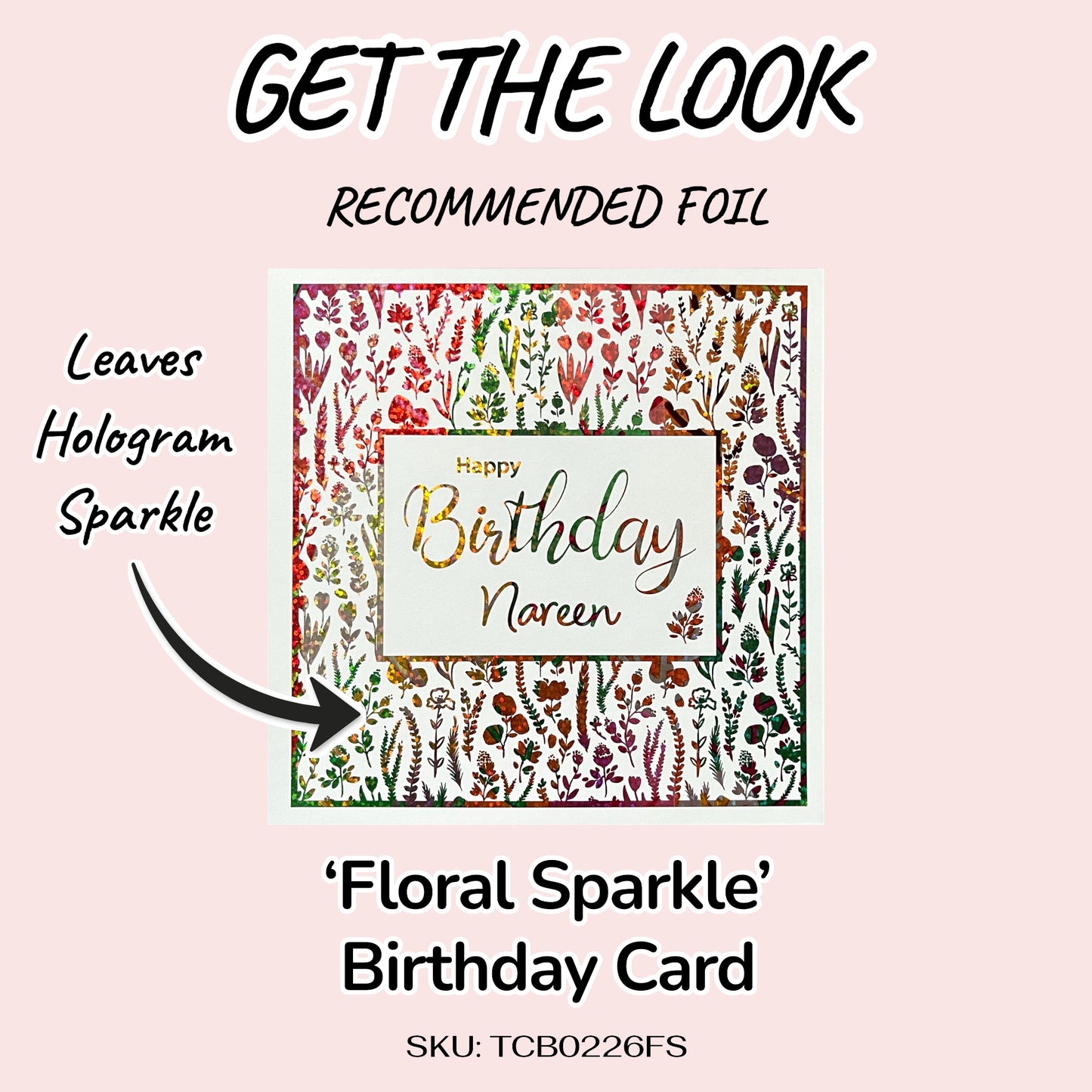 'Floral Sparkle' Birthday Card