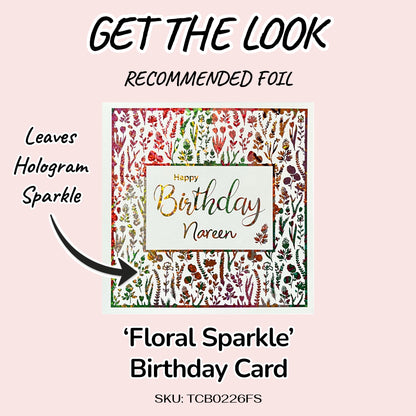 'Floral Sparkle' Birthday Card