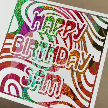 'Groovy Swirls' Birthday Card