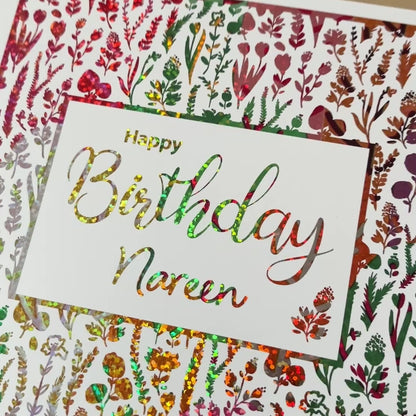 'Floral Sparkle' Birthday Card