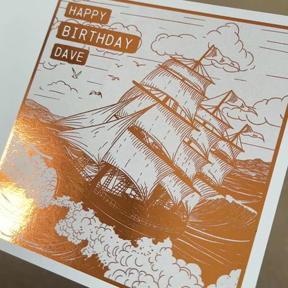 'Sailing Ship' Birthday Card