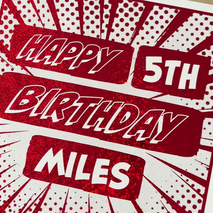 'Comic Hero' Birthday Card